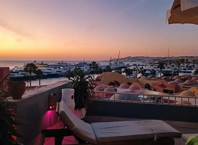 Sunny Sea View Marina On Private Roof Apartman Gurdaka
